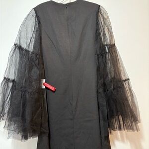 Mac Duggal Black High Neck Flared Sleeve Mini Dress Style 49612 Size 0 New